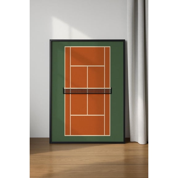 Tennis Court Poster, , Tennis Court Illustration Art, Tennis Court Poster, Poster, Tennis Court, Trendy Poster, Unframed Poster Size 24x36