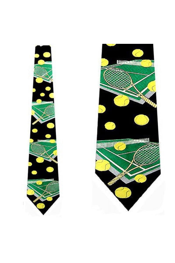 Tennis Courts (Black) Necktie Mens Tie