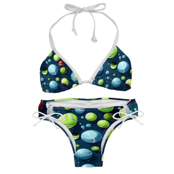 Tennis Detachable Sponge Adjustable Strap Bikini Set Swimsuit Two-Pack Swimming Suits - Beach Vacation Swimwear