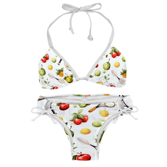 Tennis Detachable Sponge Adjustable Strap Bikini Set Swimsuit Two-Pack Swimming Suits - Beach Vacation Swimwear