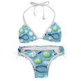 thumbnail image 1 of Tennis Detachable Sponge Adjustable Strap Bikini Set Two-Pack, Ideal for Beach and Pool Parties, 1 of 6