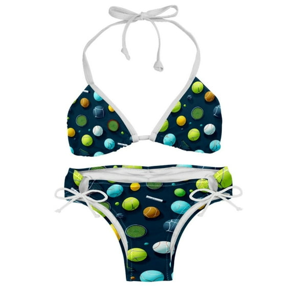 Tennis Detachable Sponge Adjustable Strap Bikini Set - Two-Pack Swim Wear One-Piece Swimsuits