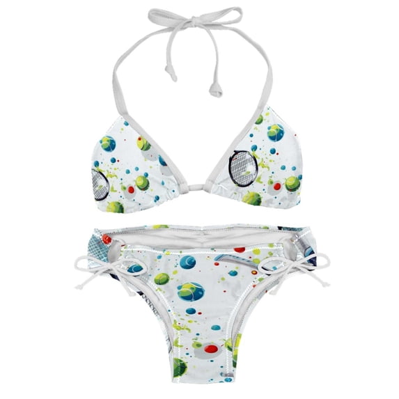 Tennis Detachable Sponge Adjustable Strap Bikini Set Two-Pack Swimsuit Swim Suit - Beach Pool Vacation Club