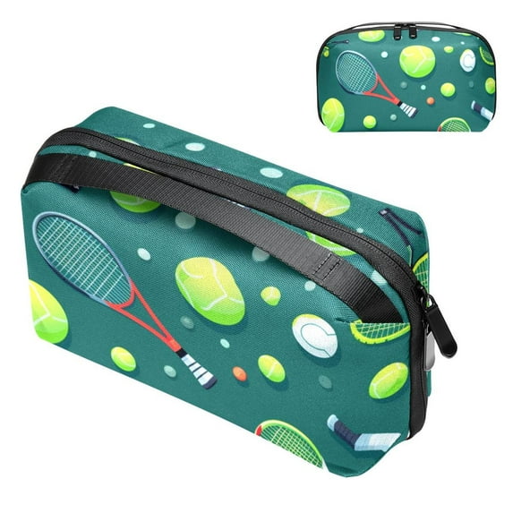 Tennis Digital Storage Bag Pouch, Waterproof Oxford Cloth Electronic Travel Case Organizer, Hard Drive Bag, and USB Organizer - 5.9x9.44x3.14 in.
