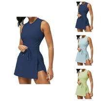 Tennis Dress Golf Dresses for Women Side Slit Lace Up Lightweight Moisture Wicking Workout Dress Athletic Dresses