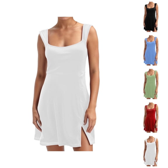 Tennis Dress Golf Dresses for Women Summer Lightweight Moisture Wicking Side Slit Workout Dress Athletic Dresses