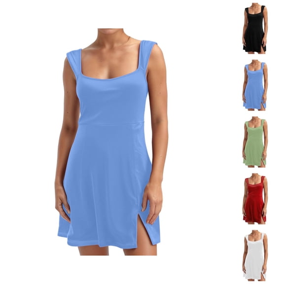 Tennis Dress Golf Dresses for Women Summer Lightweight Moisture Wicking Side Slit Workout Dress Athletic Dresses