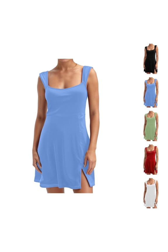 Tennis Dress Golf Dresses for Women Summer Lightweight Moisture Wicking Side Slit Workout Dress Athletic Dresses