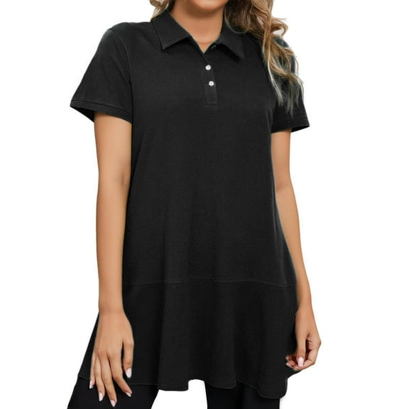 Tennis Dress Golf Dresses for Women Summer Ruffles Short Sleeve Lapel Cotton Stretchy Workout Dress Athletic Dresses