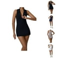 thumbnail image 1 of Tennis Dress Golf Dresses for Women Tummy Control Lapel Zipper Slim Fit Breathable Workout Dress Athletic Dresses, 1 of 7