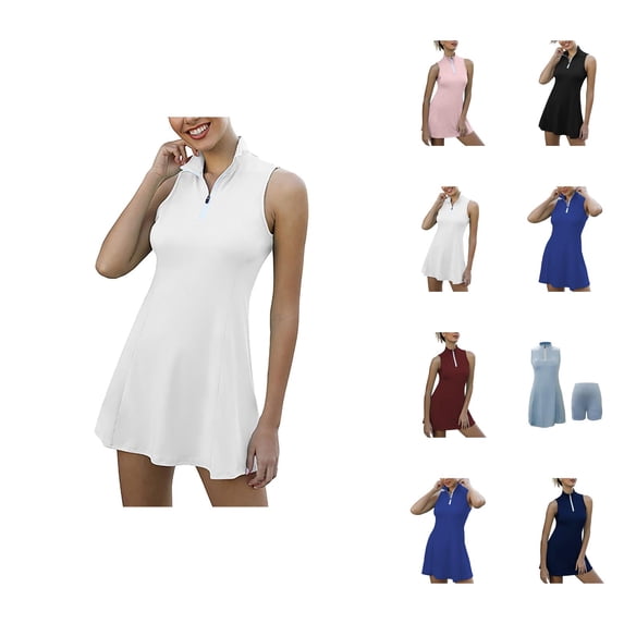 Tennis Dress Golf Dresses for Women with Shorts Stretchy Moisture Wicking Workout Dress Athletic Dresses with Pockets
