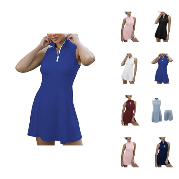 Tennis Dress Golf Dresses for Women with Shorts Stretchy Moisture Wicking Workout Dress Athletic Dresses with Pockets