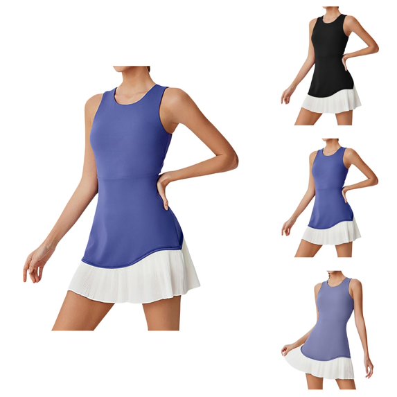 Tennis Dress Golf Dresses for Women with Shorts and Pockets Pleated Moisture Wicking Workout Dress Athletic Dresses