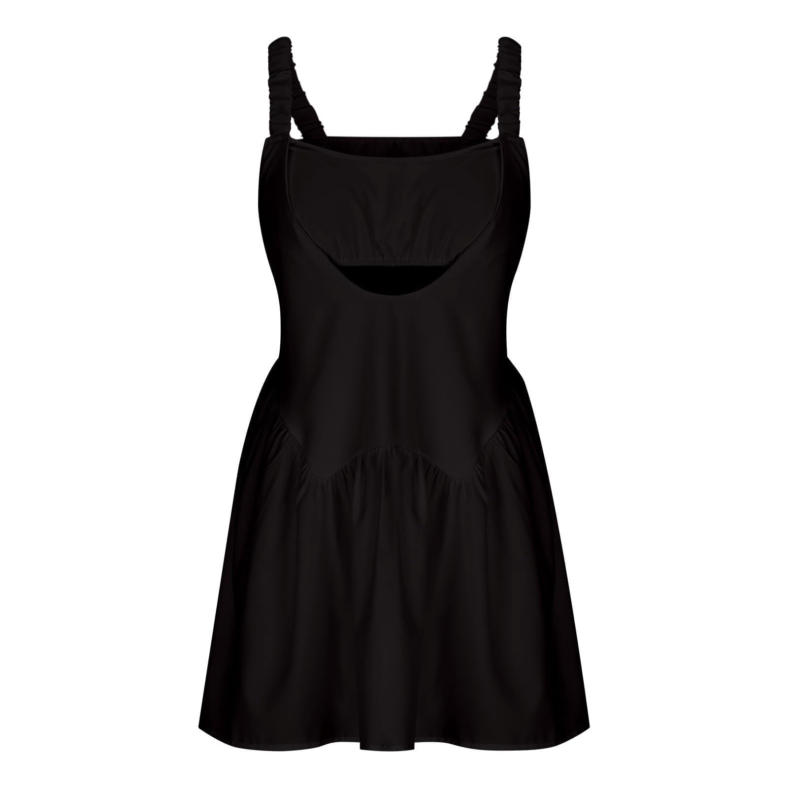Tennis Dress For Women Casual Sleeveless Athletic Dress Workout Dress Outfits With Built In Bra Swing Dress Short Smocked Dresses for Women plus Size Casual Dresses for Women Women Dresses Casual Fall