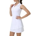 thumbnail image 1 of Tennis Dress for Women Golf Outfits with Shorts and Pockets Sleeveless Active Exercise Athletic Dresses for Women White 2XL, 1 of 8