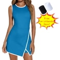 thumbnail image 1 of Tennis Dresses for Women with Shorts Crew Neck Sleeveless Side Slit Golf Athletic Dress Build in Shorts with Pockets, 1 of 9