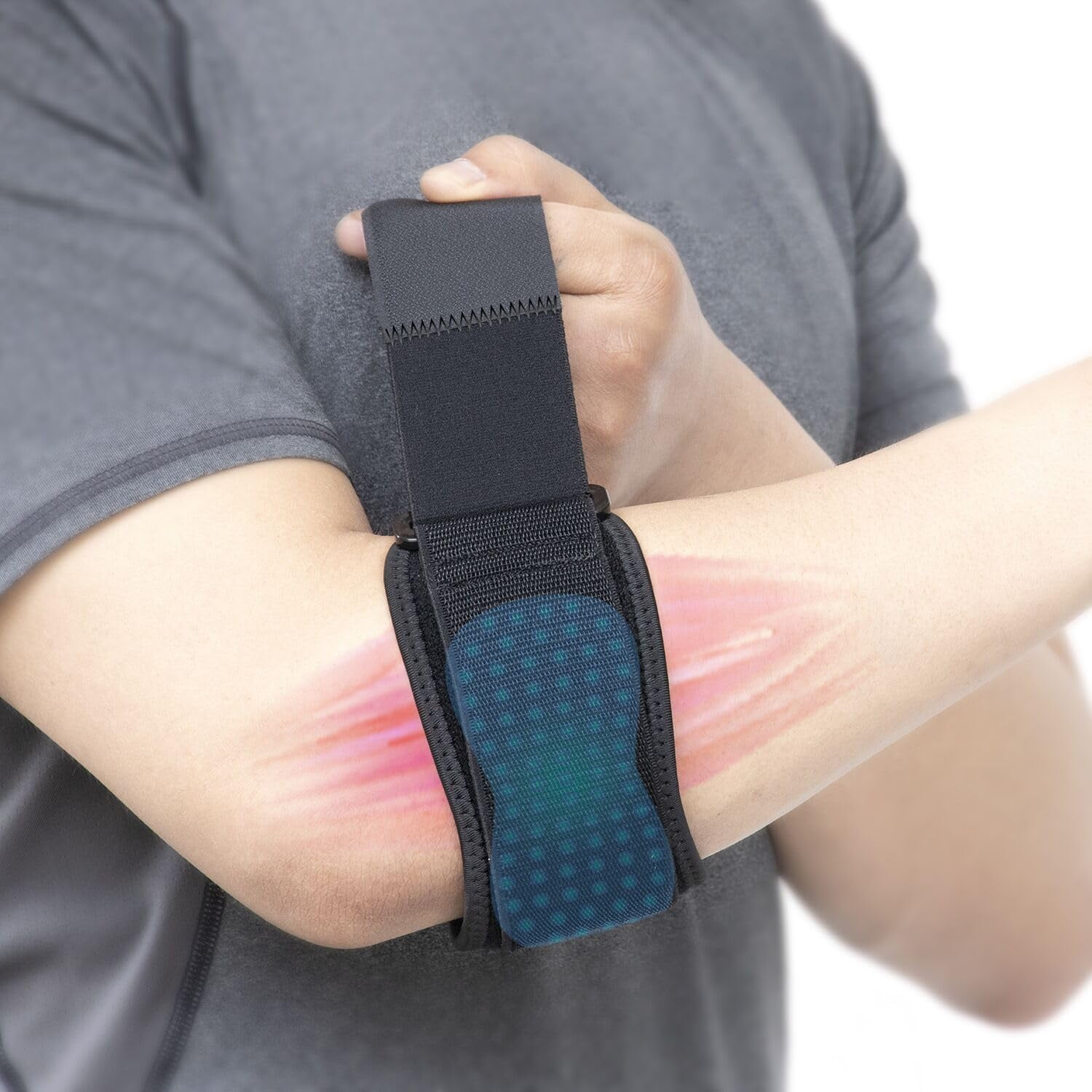 Tennis Elbow Brace Adjustable Forearm Support Band with Gel