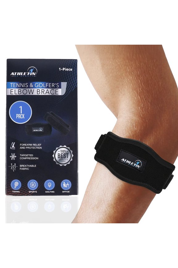 Tennis Elbow Brace Straps for Golfers Elbow Pain Relief by Athletin Be Sporty