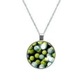 thumbnail image 1 of Tennis Elegant Glass Circular Pendant Necklace - Handcrafted Jewelry for Women, 1 of 5