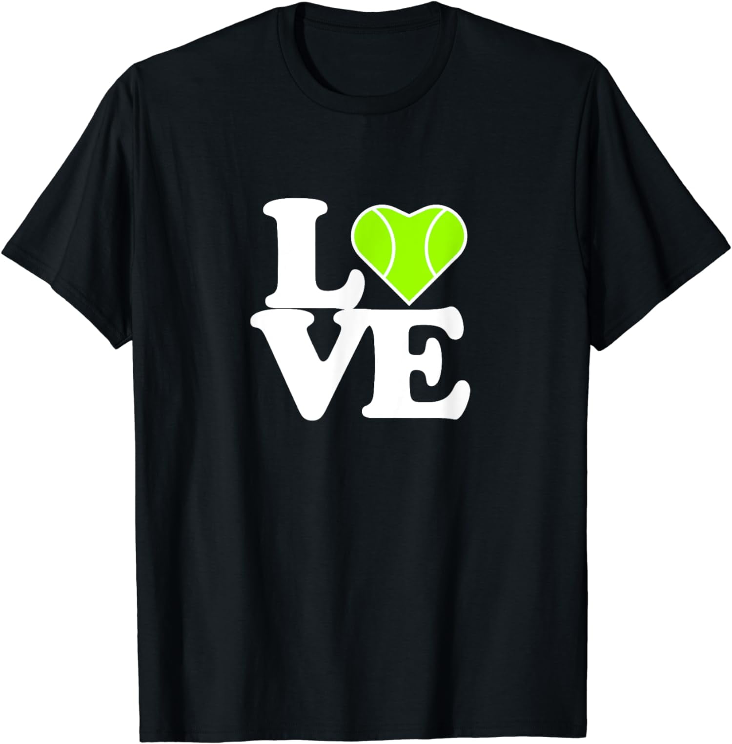 Tennis FanNice black print plus size I LOVE TENNIS TShirt