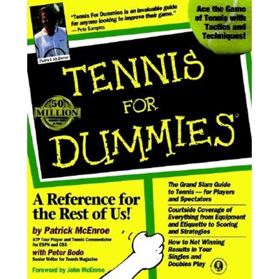 Pre-Owned Tennis for Dummies (Paperback) by Patrick McEnroe, Peter Bodo, John McEnroe