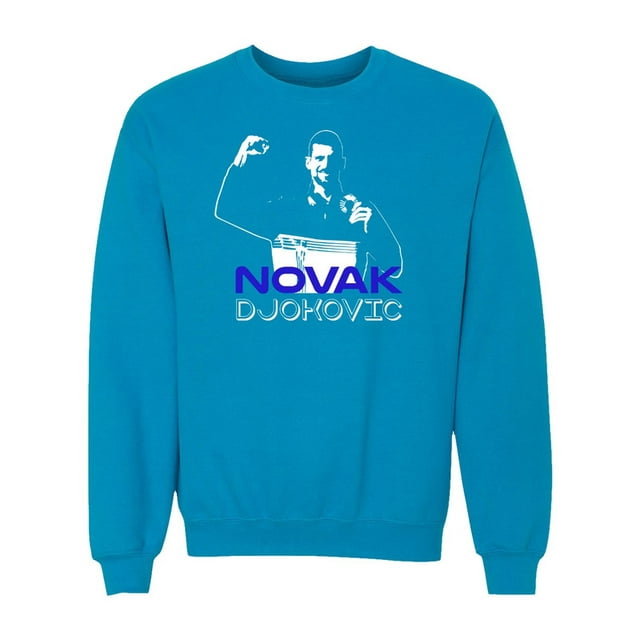 Tennis GOAT Novak Tribute - Gold Medal Winner Unisex Crewneck Sweatshirt (Sapphire, X-Large)