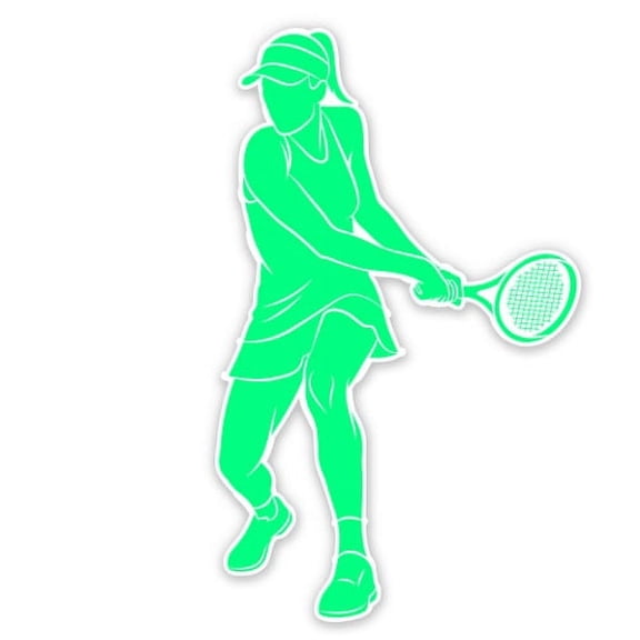 Tennis Girl Player Sport - 3" Vinyl Sticker - For Car Laptop Water Bottle Phone - Waterproof Decal