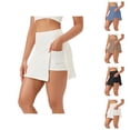 thumbnail image 1 of Tennis Golf Skirts for Women 2026 Summer High Waist Quick Drying Side Slit Athletic Skorts with Pockets Inner Shorts, 1 of 7