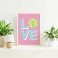 thumbnail image 1 of Tennis Love Pink Blue Tennis Wall Art Trendy Sports Room Decor, Unframed Paper Poster 24x36in, 1 of 4