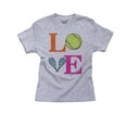 thumbnail image 1 of Tennis Love With Crossed Rackets as Letter V Boy's Cotton Youth Grey T-Shirt, 1 of 2