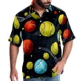 thumbnail image 1 of Tennis Men's Casual Short Sleeve Printed Button Down Spread Collar Tops Summer Beach Shirts Unisex, 1 of 6