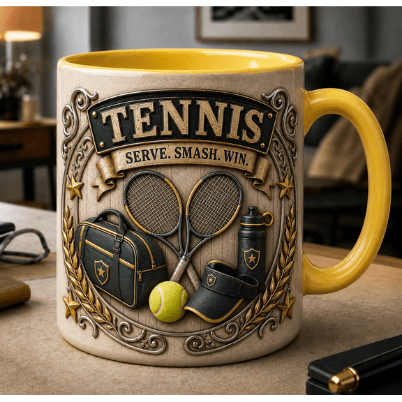 Tennis Ceramic Coffee Mugs Best Dad Ever Father Ceramic Coffee Mugs Gift for Dad Father’s Day 11 oz 15 oz