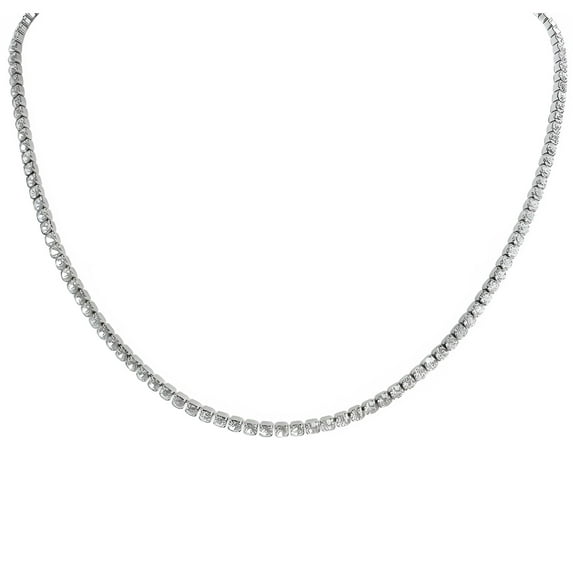 Tennis Necklace for Women 3mm Black or Clear Cubic Zirconia Choker 16-18" Adjust Length Stainless Steel