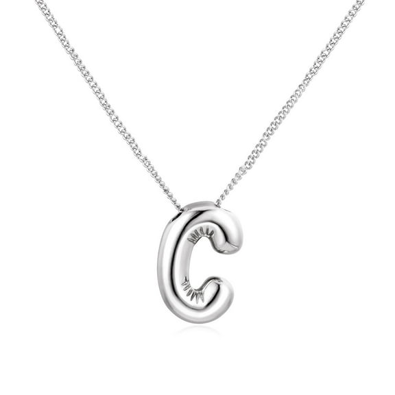 Tennis Necklaces for Women – Fancy Party Gift Silver Necklace With Words For Fashionable Women With Initials A Present For Women Teenagers And