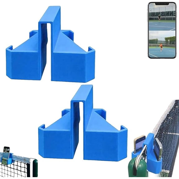 Tennis Net Post Camera Mount - Phone & Action Cam Holder for Match Recording, Practice Analysis & Coaching(2 PCS,C)
