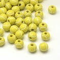 thumbnail image 1 of Tennis Opaque Acrylic Beads Sports Beads Yellow 12mm Hole: 4mm about 580pcs/500g, 1 of 1