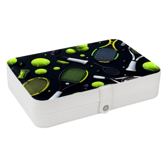 Tennis PU Leather Bracelet Holder Jewelry Organizer Box with Removable Compartment - Portable Organize Storage Case