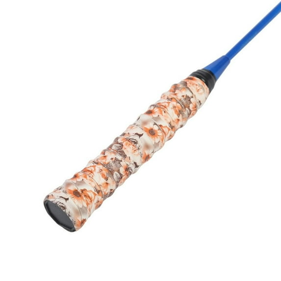 Tennis Paddle Self-adhesive Flower Printing Multi-color Leopard Print Non-Slip Grip Tape Over Grips Racquet Sweatband Badminton Racket Overgrips ORANGE FLOWER
