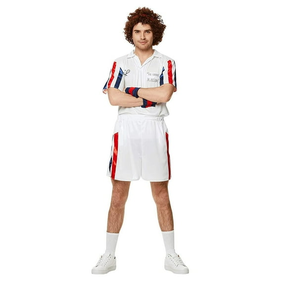 Tennis Player Costume Set - Halloween Mens 80s Sports Athelete, Medium