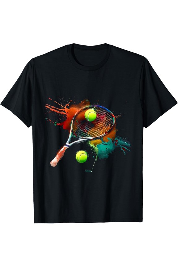 Tennis Player Final Match Action On The Open Court Racket T-Shirt Size S-5XL