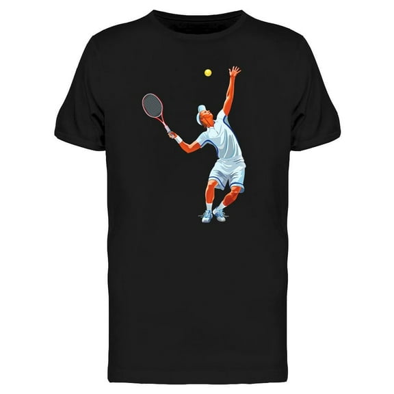 Tennis Player Jumps T-Shirt Men -Image by Shutterstock, Male Large