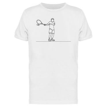 Tennis Player Line Draw T-Shirt Men -Image by Shutterstock, Male Small