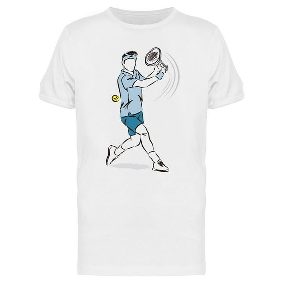 Tennis Player Man Swing T-Shirt Men -Image by Shutterstock, Male Small