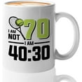 thumbnail image 1 of Tennis Player Mug White 11oz - I'm Not 70 I'm 40:30 - Court Pro Tennis Racket Ball Winning Double Strategy Trainer Equipment, 1 of 7