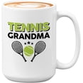 thumbnail image 1 of Tennis Player Mug White 15oz - Tennis Grandma - Court Pro Tennis Racket Ball Winning Double Strategy Trainer Equipment, 1 of 7