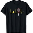 thumbnail image 1 of Tennis Player Retro Sport Racket & Tennis Ball Heartbeat T-Shirt, 1 of 5