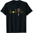 Tennis Player Retro Sport Racket & Tennis Ball Heartbeat T-Shirt ...