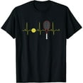 thumbnail image 1 of Tennis Player Retro Sport Racket & Tennis Ball Heartbeat T-Shirt, 1 of 3