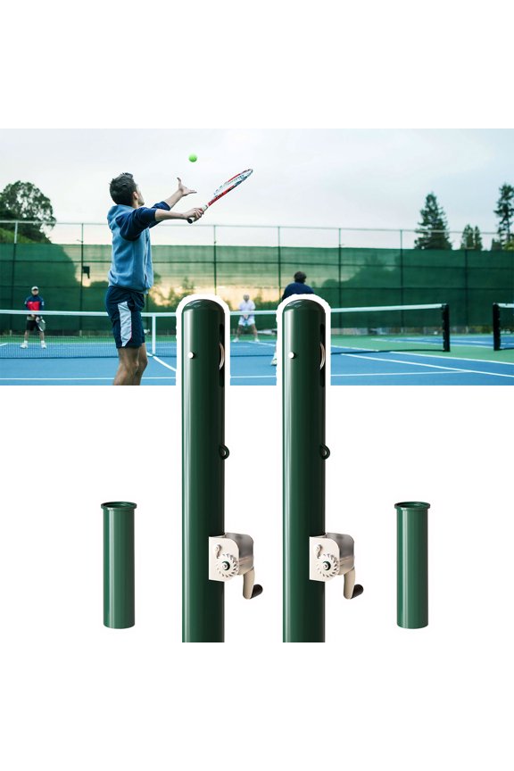 Tennis Posts, Durable 42.13" Tennis Court Posts for Net, Dual Winch Anti-sagging System, Heavy Duty Frame for Tennis Court