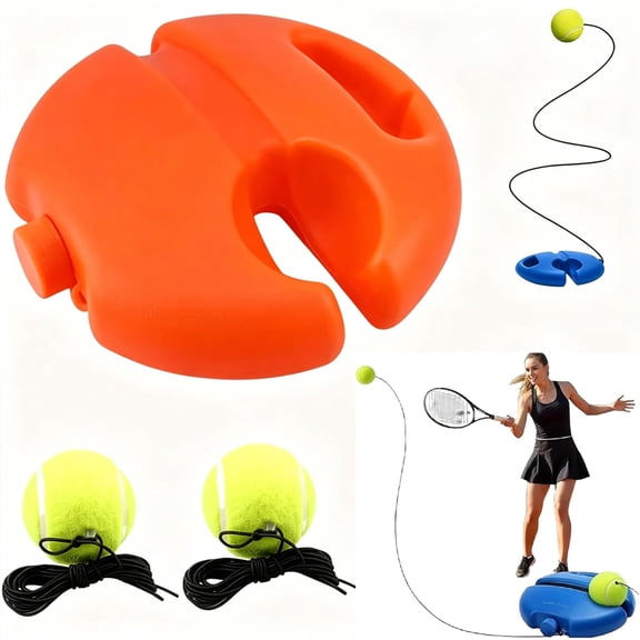 Tennis Practice Rebounder Ball Trainer with String and Weighted Base, Solo Self Training Equipment for Beginners Indoor Outdoor Use